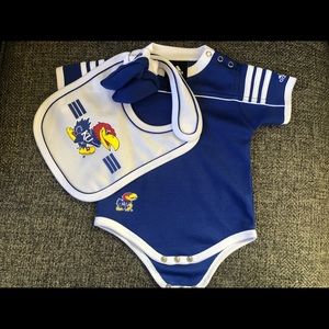 Kansas Jayhawks Baby Creeper 3 Piece 3/6 Months
